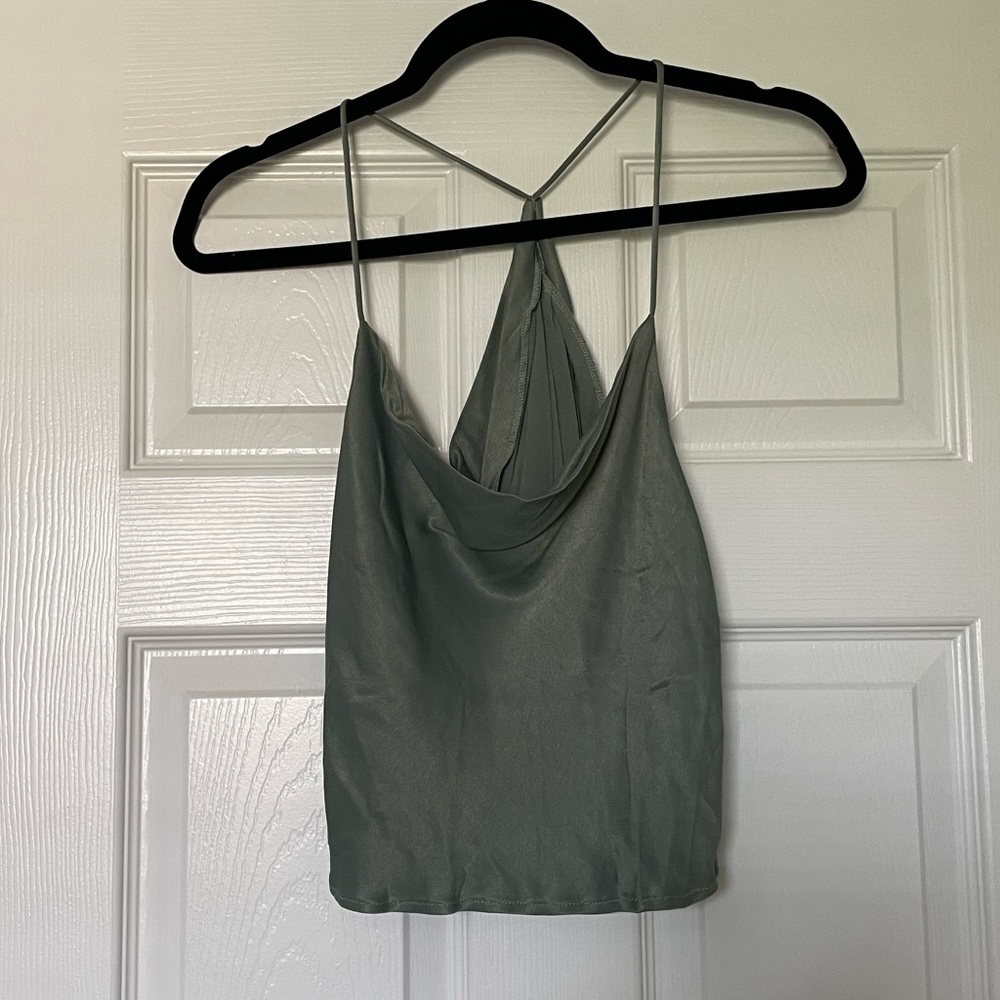 ZARA Satin Scoop Neck Tank